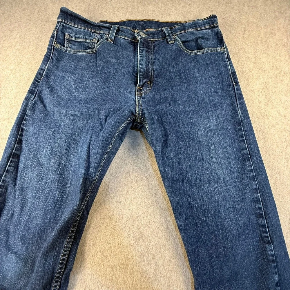 Levi 513 Slim Straight Jeans Mens 32x34 Blue Dark Wash Denim 08513-0183